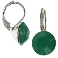 8mm Ohrringe mit Swarovski Kristall in der Farbe Palast Opal Grün